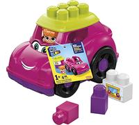 Mega BLOKS Lil'Vehículo Catie el Coche Descapotable Caja de Bloques de Construcción para Niño con 6 Elementos y Almacenamiento, 1 Figura, Rosa, a Partir de 1 año, GXX10