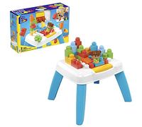 MEGA Bloks Mesa construye y destruye Tabla de juego con 30 bloques de construcción de colores y figura, bloques saltan al presionar un botón, juguete +1 año (Mattel HHM99)