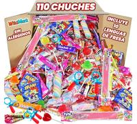 Mega Box 110 Chuches Relleno de Piñata Sin Ningún Alérgeno, Golosinas y Caramelos - Perfecto Para Cumpleaños, Fiestas, Navidad, Halloween. Sin Gluten y Sin Leche. Incluye Lenguas de Fresa.