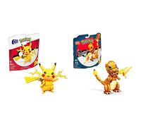 MEGA Construx Pokemon Figuras Medianas Pikachu (Mattel GMD31) & Construx - Pokemon Figuras Medianas Charmander (Mattel GKY96), Color/Modelo Surtido