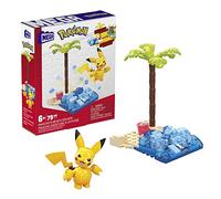 MEGA Construx Pokemon Pikachu Explosión en la playa Constructor de aventuras Set pequeño de bloques de construcción con personaje, 79-81 piezas, juguete +6 años (Mattel HDL76)