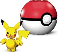 Mega Construx Pokémon Pokebola Pikachu, Figura de Juguete de construcción (Mattel GKY69)