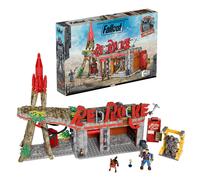 MEGA Fallout Figuras de acción y Juguetes de construcción, Parada de Camiones Red Rocket con 824 Piezas, 2 Personajes articulados y Accesorios, para coleccionistas, HXT00