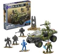 MEGA Halo Fleetcom Warthog Coche de juguete de bloques de construcción con 5 figuras, 462 piezas, inspirado en la serie de televisión, juguete +13 años (Mattel HNC57)