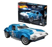 MEGA Hot Wheels Coche de juguete Corvette Grand Sport del 63, juguete de colección con 1060 bloques de construcción, incluye 1 vehículo réplica, +18 años (HWW23)
