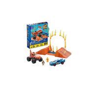 MEGA Hot Wheels Monster Trucks - Juguete de construcci n para aplastar y estrellar, Tiger Shark Chomp Course con 245 piezas, 2 figuras y 1 rampa,