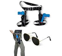 Mega_Jumble Lara Croft - Juego de 2 piezas con funda doble para muslo, pistolas y gafas de sol, disfraz de cazador de tesoros Tomb Raider, para mujer