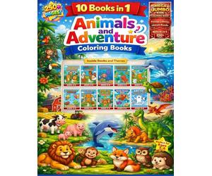 Mega jumbo book Animals and Nature Coloring Book for Kids Ages 3-6 - Premium: Toddler Coloring Book with Farm Animals, Dinosaurs, Ocean Creatures, ... Boys & Girls | Big Activity Book Ages 3 4 5 6