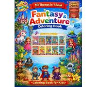 Mega Jumbo Book Fantasy & Adventure Themes - 10 Themes in 1 book: Coloring Adventure for Ages 3-6 Unicorn, Princesses,Mermaids Dinosaurs Space ... & Preschool Kids | Big Simple Pictures