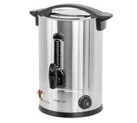 Mega-M Hervidor de agua de doble pared, 10 L, 1800 W, acero inoxidable, 44 x 26,5 cm de diámetro, regula la temperatura, mantiene el calor y el grifo, 230 V (10 l)