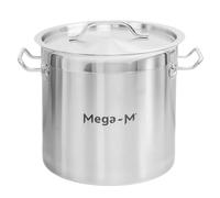 Mega-M PRO Olla Gastronómica 12L de Acero Inoxidable con Tapa, Fondo Sandwich, Compatible con Cocinas de Gas, Eléctrica e Inducción, Resistente y Profesional