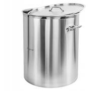 Mega-M Pro Olla Gastronómica 166L Acero Inoxidable con Tapa, Fondo Sandwich, Alta Durabilidad y Diseño Profesional para Cocinas Gas, Eléctrica e Inducción