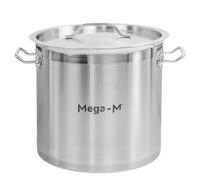 Mega-M PRO Olla Gastronómica 17L de Acero Inoxidable con Tapa, Fondo Sandwich, Elegante y Duradera, Compatible con Cocinas de Gas, Eléctrica e Inducción, Profesional