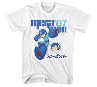 Mega Man - 87 - Americano Classics - Sólido Blanco Adulto Camiseta Manga Corta
