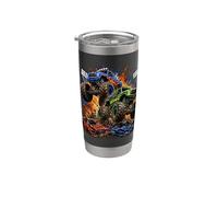 Mega Monster Trucks Car Crush Mayhem Arena Vaso térmico de acero inoxidable de doble pared