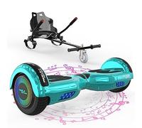 MEGA MOTION Hoverboards con Hoverkart para Niños, Hoverboards 6,5 Pulgadas con Altavoz Bluetooth, con Luces LED, Regalo para Niños