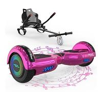 MEGA MOTION Hoverboards con Hoverkart para Niños, Hoverboards 6,5 Pulgadas con Altavoz Bluetooth, con Luces LED, Regalo para Niños