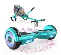 MEGA MOTION Hoverboards con Hoverkart para Niños, Hoverboards 6,5 pulgadas con altavoz Bluetooth, con Luces LED, Regalo para Niños