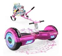 MEGA MOTION Hoverboards con Hoverkart para Niños, Hoverboards 6,5 pulgadas con altavoz Bluetooth, con Luces LED, Regalo para Niños