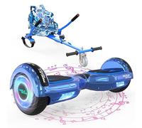 MEGA MOTION Hoverboards con Hoverkart para Niños, Hoverboards 6,5 pulgadas con altavoz Bluetooth, con Luces LED, Regalo para Niños