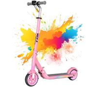MEGA MOTION Patinete eléctrico para niños, 3 Modos de Velocidad, Motor de 150 W, Velocidad máxima de 16 km/h, Plegable, Manillar Ajustable, Ruedas de 15 cm y luz Lateral LED