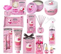 Mega pack 10 unidades para regalar TFC SET REGALO, Fresa y nata The Fruit Company cosmetica para regalar Aceite labial, crema corporal y manos, ambientadores en flor