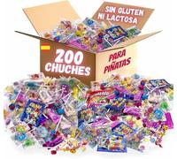 Mega Pack 200 Aprox Chuches Cumpleaños. Chuches Relleno Piñata. Sin Gluten Sin Lactosa. Bolsa para Cumpleaños. Gominolas. Golosinas. Pack Relleno Piñatas Infantiles. (Mix 200pcs)