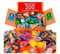 Mega Pack 200 Chuches, Golosinas y Caramelos para Relleno de Piñata, Bolsas de Cumpleaños, Fiestas, Halloween, Navidad - Surtido Envuelto Individualmente Sin Gluten y Sin Lactosa