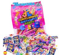 Mega Pack 75 Aprox Chuches Cumpleaños. Chuches Relleno Piñata. Sin Gluten Sin Lactosa. Bolsa para Cumpleaños. Gominolas. Golosinas. Pack Relleno Piñatas Infantiles. (Mix 75pcs)