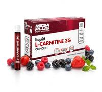 MEGA PLUS Liquid L-Carnitine 3G Concept 14 Viales de 25 ml | 3 g de L-Carnitina Líquida con Taurina y Vitamina C, Pre Entreno y Metabolismo Energético, Sabor Frutas del Bosque