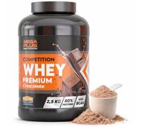 MEGA PLUS Whey Premium Competition 2,5 kg Sabor Chocolate | Proteína en Polvo 80%, con BCAA y DigeZyme® - Recuperacíon y Desarrollo Muscular