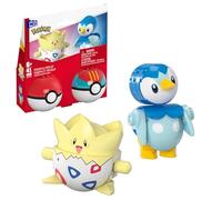 Mega Pokémon Conjunto de construcción con Figura de acción, Pack de Dos Poké Ball, Togepi y Piplup, 41piezas, para niños y niñas, JCT44