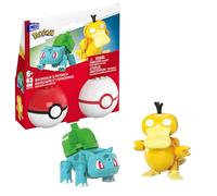 Mega Pokémon Conjunto de construcción con Figuras de acción, Pack de 2 Poké Ball, Bulbasaur y Psyduck, 63 Piezas, para niños y niñas + - para niños y niñas + 6 años, HXP14