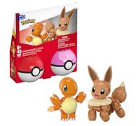 MEGA Pokémon, conjunto de construcción con figuras de acción, pack de 2 Poké Ball, Charmander y Eevee, 40 piezas, para niños y niñas, JCR81