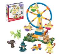 MEGA Pokémon Diversión en la noria Set de construcción con figuras de acción con 4 personajes (Sprigatito, Munchlax, Meowth y Wooper), 393 bloques de construcción, juguete +8 años (HXF80)