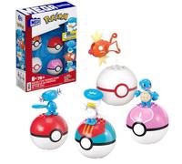 MEGA Pokémon Equipo de entrenador de tipo agua Conjunto de construcción con figura de acción de 5cm, 79 piezas, para niños y niñas, JCT42