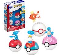 MEGA Pokémon Equipo de entrenador de tipo agua Conjunto de construcción con figura de acción de 5cm, 79 piezas, para niños y niñas, JCT42