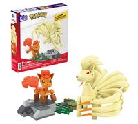 Mega Pokémon Evolución de Vulpix Pack 2 Figuras (Vulpix y Ninetales) 145 Bloques de construcción, Juguete +7 años (Mattel HTH79)