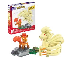 Mega Pokémon Evolución de Vulpix Pack 2 Figuras (Vulpix y Ninetales) 145 Bloques de construcción, Juguete +7 años (Mattel HTH79)
