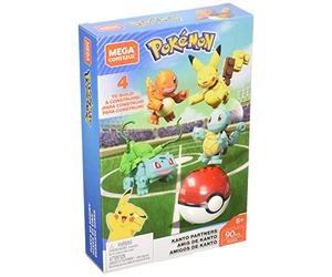 Mega Pokemon Kanto Partners, Incluye Bulbasaur, Charmander, Squirtle y Pikachu, Juego de Bloques de construcción, GCN21