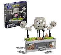 MEGA Pokémon Mini figura de Geodude con movimiento, Set de bloques de construcción que se mueven al apretar un botón, 355 piezas, juguete de colección para adultos y fans +13 años, HWR79