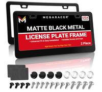 Mega Racer 2 PC JDM Estilo Mate Negro Plástico de la matrícula Marco Delantero y Trasero Cover Holder Etiqueta Nos Auto Coche sedán camión SUV RV Van
