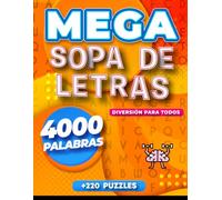 Mega Sopa de Letras: 4000 Palabras | Para todas las edades | 222 Puzzles