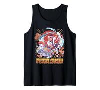 Mega Sushi Samurai Shark Divertido Regalo Japonés Amante de la Comida Camiseta sin Mangas