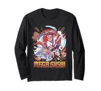 Mega Sushi Samurai Shark Divertido Regalo Japonés Amante de la Comida Manga Larga
