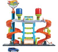 Mega Tower Coche Wash Playset Torre Lavado Cambia Color Hot Wheels HDP05