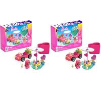 Mega Wonder Builders Mega Construx Barbie Color Reveal Viaje en descapotable Set de Bloques de construcción Que revelan y cambian su Color con Agua, Juguete +5 años (Paquete de 2)