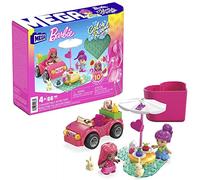Mega Wonder Builders Mega Construx Barbie Color Reveal Viaje en descapotable Set de Bloques de construcción Que revelan y cambian su Color con Agua, Juguete +5 años