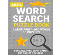 MEGA Word Search Puzzle Book: Large Print • 960 Words • 80 Puzzles • Fun Brain Games for Adults & Seniors (Christmas Holiday Word Search)