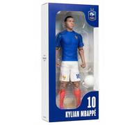 Megableu FFF Killian Mbappé #10-20 cm - Figura de fútbol Grande Realista y articulada 10 Puntos - Licencia Oficial del Equipo de Francia - Juguete de fútbol con Globo - Idea de Regalo Fan Bleus
